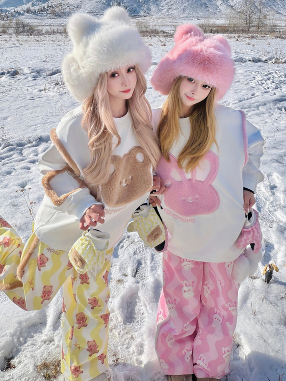 2026 スノボウェア トレーナー 単品 マニュアル 可愛い 3L 裏起毛