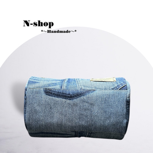☆デニムリメイク☆ボストンバッグ(レギュラーサイズ)❥ハンドメイド