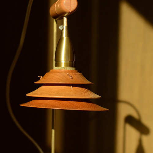 3重シェード テーブルランプ/スタンドライト/スイッチ付きコンセント