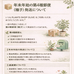 年末年始の第4種郵便（種子）発送についてのご案内 その他インテリア