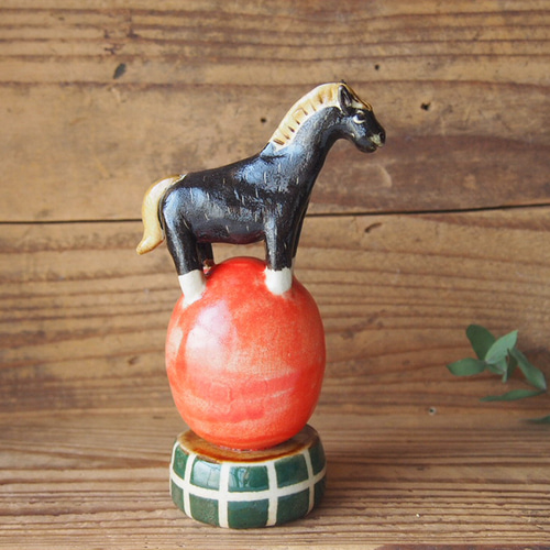 2026年 干支 午 馬 オブジェ だるまに乗る その他置物 studio claynote