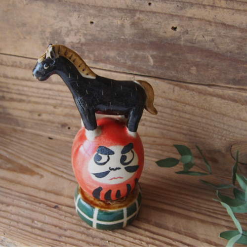 2026年 干支 午 馬 オブジェ だるまに乗る その他置物 studio claynote