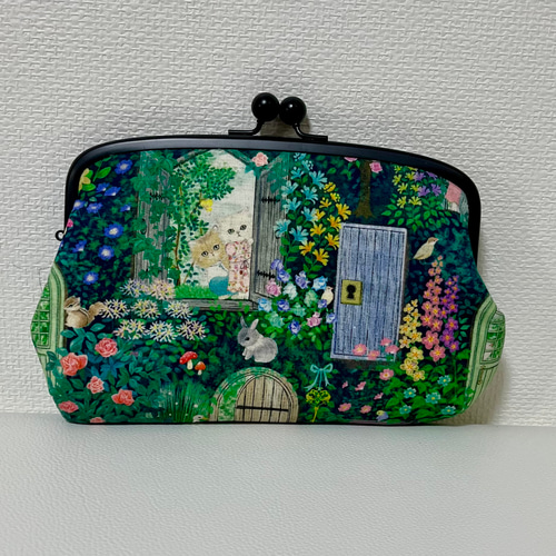 ひとめぼれ新作】yukiemon＊親子がま口ポーチ＊動物達のイングリッシュ