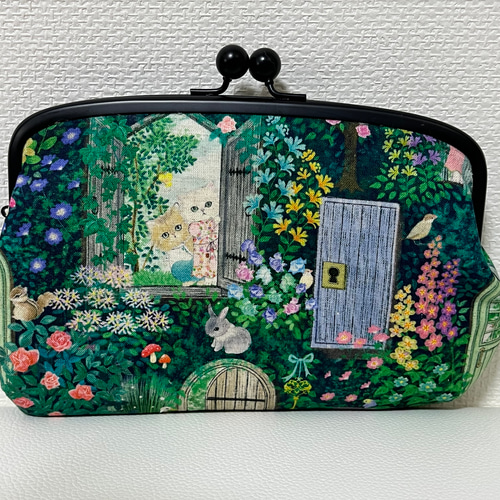 ひとめぼれ新作】yukiemon＊親子がま口ポーチ＊動物達のイングリッシュ