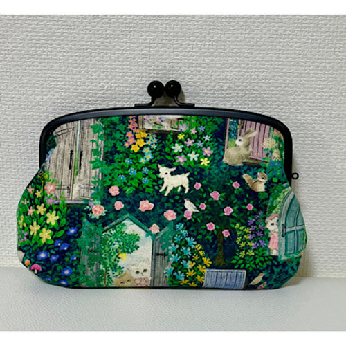 °˖✧ うぇい ✧˖°窓口 着付け　がま口　ポーチ特別価格 ひとめぼれ新作】yukiemon＊親子がま口ポーチ＊動物達のイングリッシュ