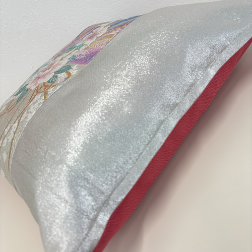 日本の着物帯リメイク｜タペストリー＆クッションカバー セット｜扇と