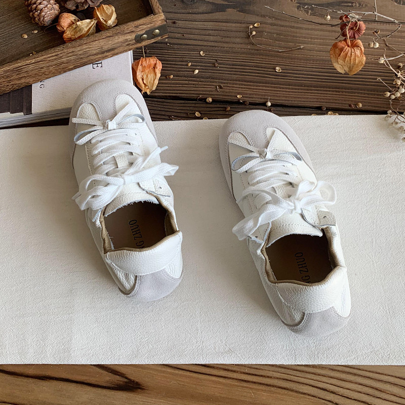 2025 年新作 フラットソフトソール 本革手作り文芸風レディースシューズ