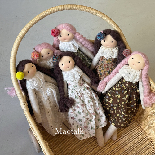 手作り 刺繍 布製 可爱いミニドール 人形 ぬいぐるみ バッグチャーム