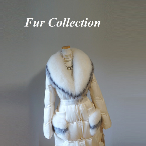 暖かい♪ホワイトミンクファー付ダウンコート白新品格安2wayリアルファー取外し可 シンプル☆ 豪華なホワイトミンクファー付ダウンコート白新品リアル