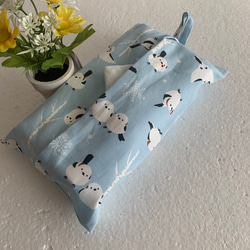 エコティッシュカバー☆マスクストッカー♪かわいいシマエナガ♡冬景色♪4カラー 3枚目の画像