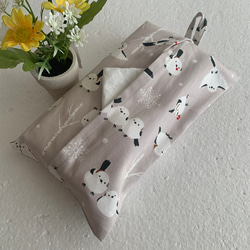 エコティッシュカバー☆マスクストッカー♪かわいいシマエナガ♡冬景色♪4カラー 4枚目の画像