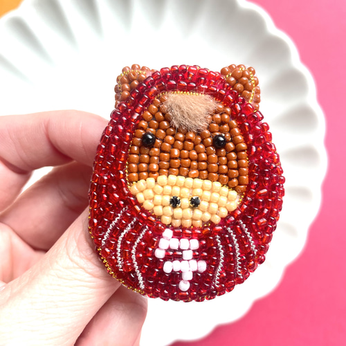 2026 午(馬)年だるまビーズ刺繍ブローチ お正月 ブローチ 373-mee 通販