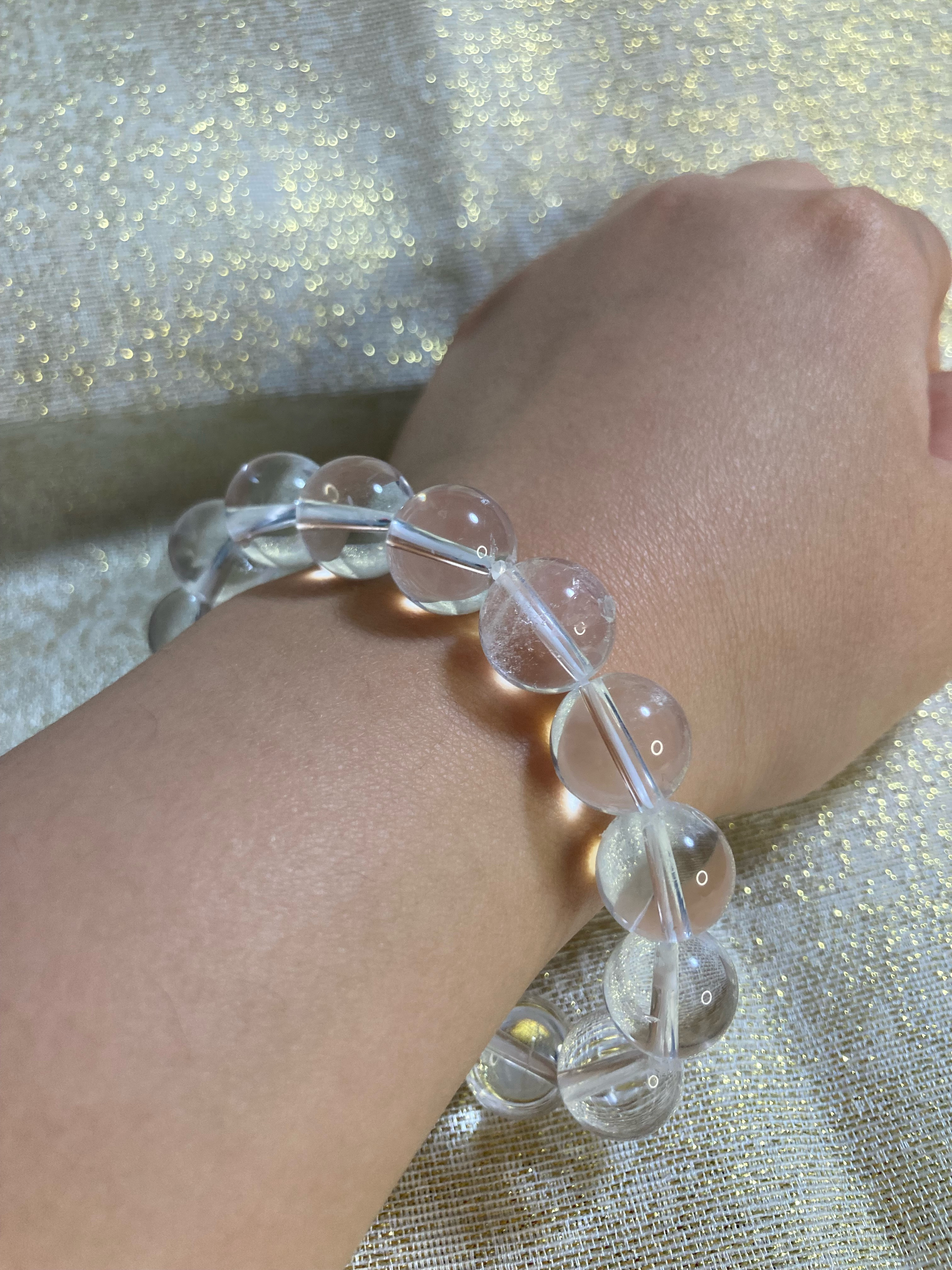 水晶 12mmブレスレット（15cm）｜シンプルなお守りアクセサリー