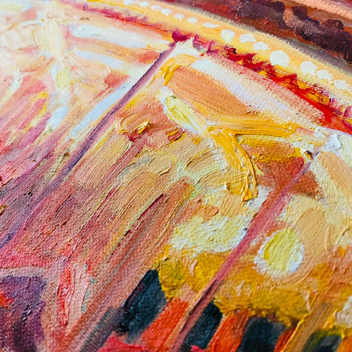 油彩画 原画「夜のメリーゴーランド6」｜アート 絵画 32×41cm F6