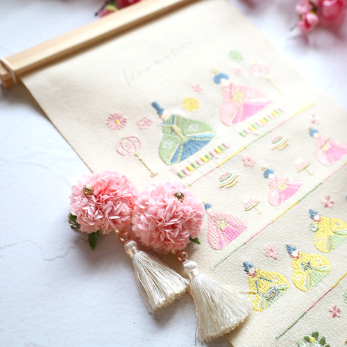 超早割】ひな祭りタペストリー❁花ぼんぼり・春灯❁No.274