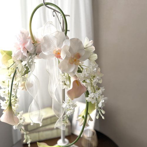 ペーピンク と 白 上品 ナチュラル /ウェディングブーケ/アーティ