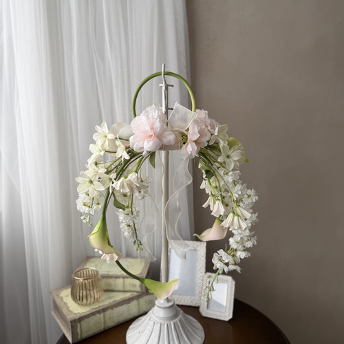 ペーピンク と 白 上品 ナチュラル /ウェディングブーケ/アーティ