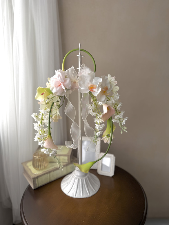 ペーピンク と 白 上品 ナチュラル /ウェディングブーケ/アーティ