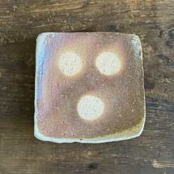 信楽焼 白荒土 穴窯焼成・四方上げ皿 15cm（No5）｜角皿・菓子皿・前菜