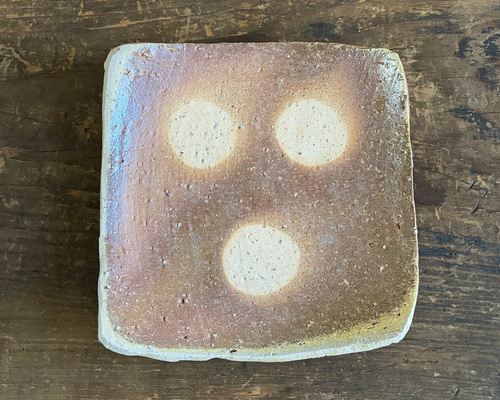 信楽焼 白荒土 穴窯焼成・四方上げ皿 15cm（No5）｜角皿・菓子皿・前菜