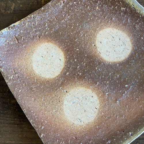 信楽焼 白荒土 穴窯焼成・四方上げ皿 15cm（No5）｜角皿・菓子皿・前菜