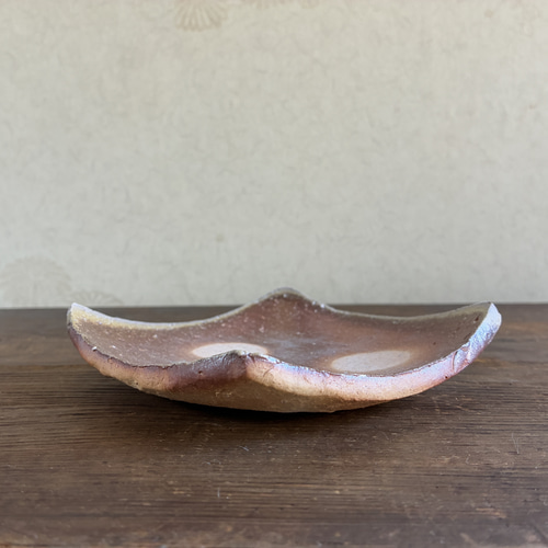 信楽焼 白荒土 穴窯焼成・四方上げ皿 15cm（No5）｜角皿・菓子皿・前菜