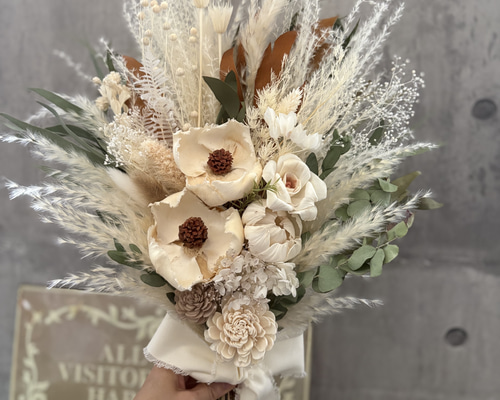 幸せの記念日の1ページを華やかに ドライフラワーブーケ スワッグ