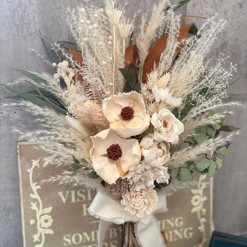 幸せの記念日の1ページを華やかに ドライフラワーブーケ スワッグ