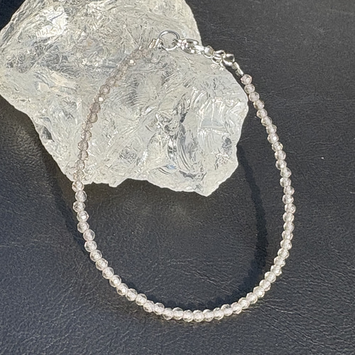 高品質/ダイヤモンドファセットカット/スモーキークォーツ/水晶 スモーキークォーツ ファセットカットブレスレット✨️高品質天然石