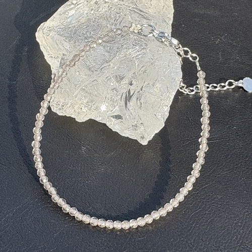 スモーキークォーツ ファセットカットブレスレット✨️高品質天然石