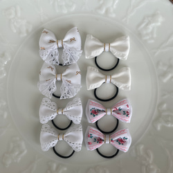 節分 重ねベビーリボン 赤鬼 青鬼 ピンク鬼 ヘアゴム クリップ