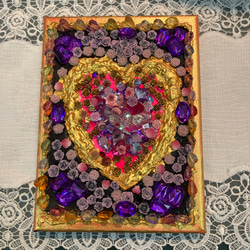 壁掛けアート ハートは愛のメッセージ金箔漆38 その他アート