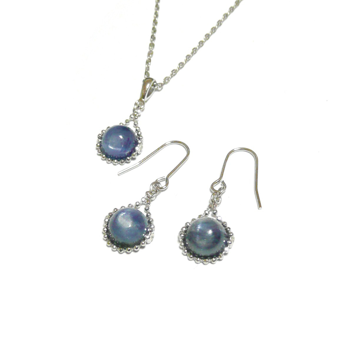 カイヤナイト ペンダントネックレス ピアス ジュエリーセット シンプル 銀色 シルバーカラー 【 シンプリー 】