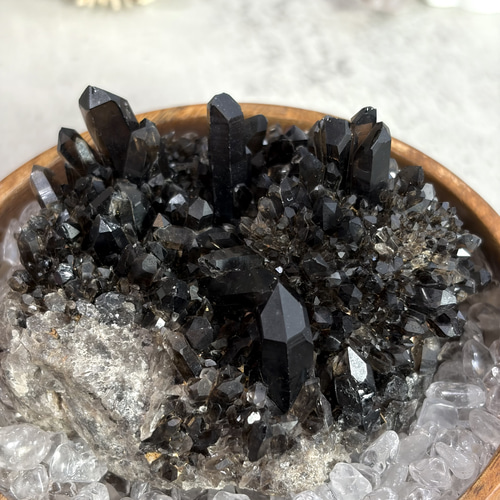 黒水晶（モリオン） クラスター 原石 ☆E9☆ その他家具 Shin Stone