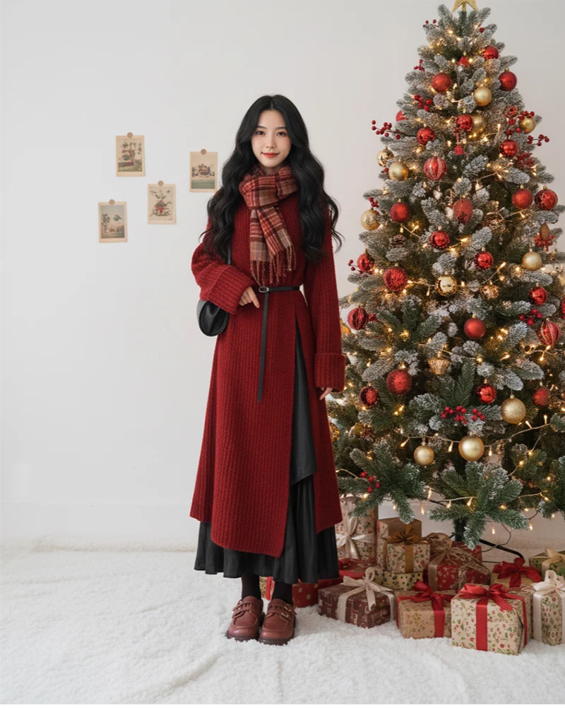 カーディガン トレーナー コート ジャケット 裏起毛 秋冬黒ふわふわ裏起毛ニットフード付きロングコート 受注制作 通勤