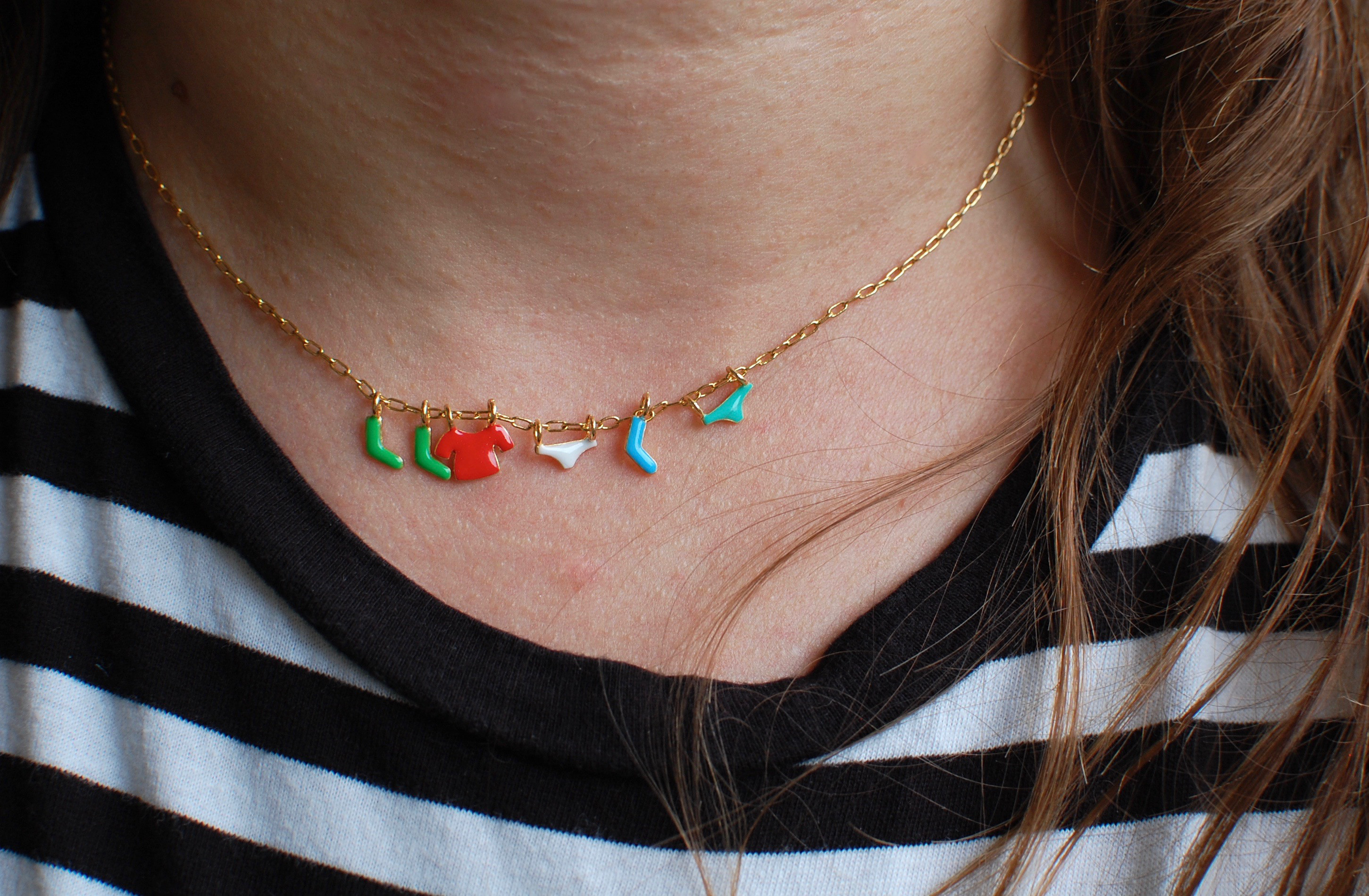 ゴールドプレート ランドリー ネックレス