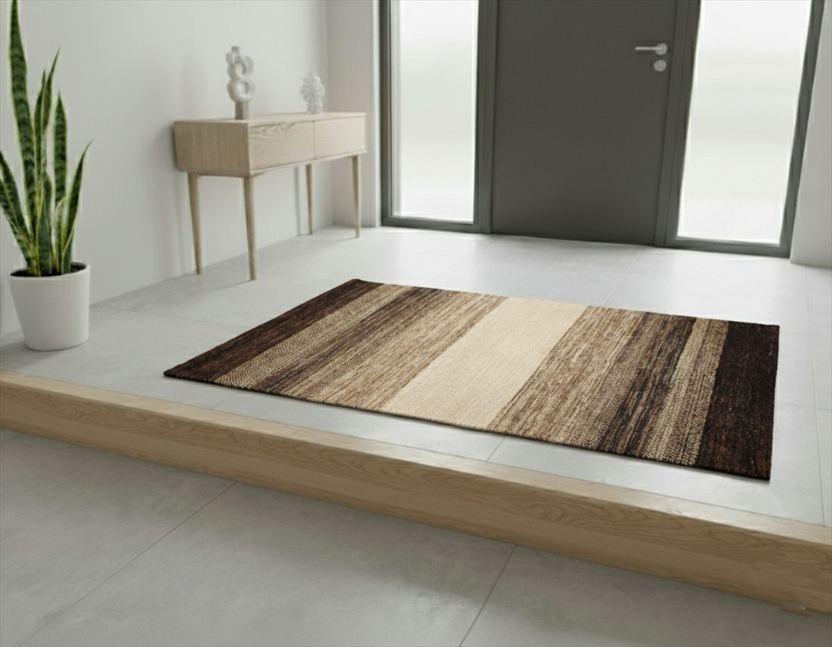 夏は涼しく冬は暖かいオーガニックラグ　ガゼニラハット　マット大　123x77㎝ 無染め　P68