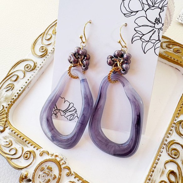 500円】チェコビーズの可愛いピアスC942 ピアス（フック・チェーン