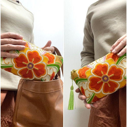 大人可愛いセレブポーチ帯リメイクポーチ化粧ポーチマルチポーチ着物