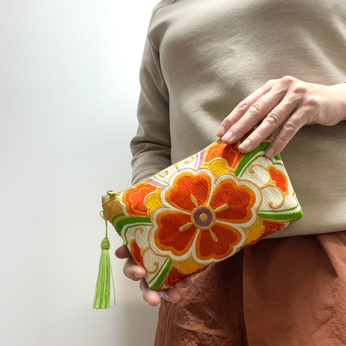 大人可愛いセレブポーチ帯リメイクポーチ化粧ポーチマルチポーチ着物