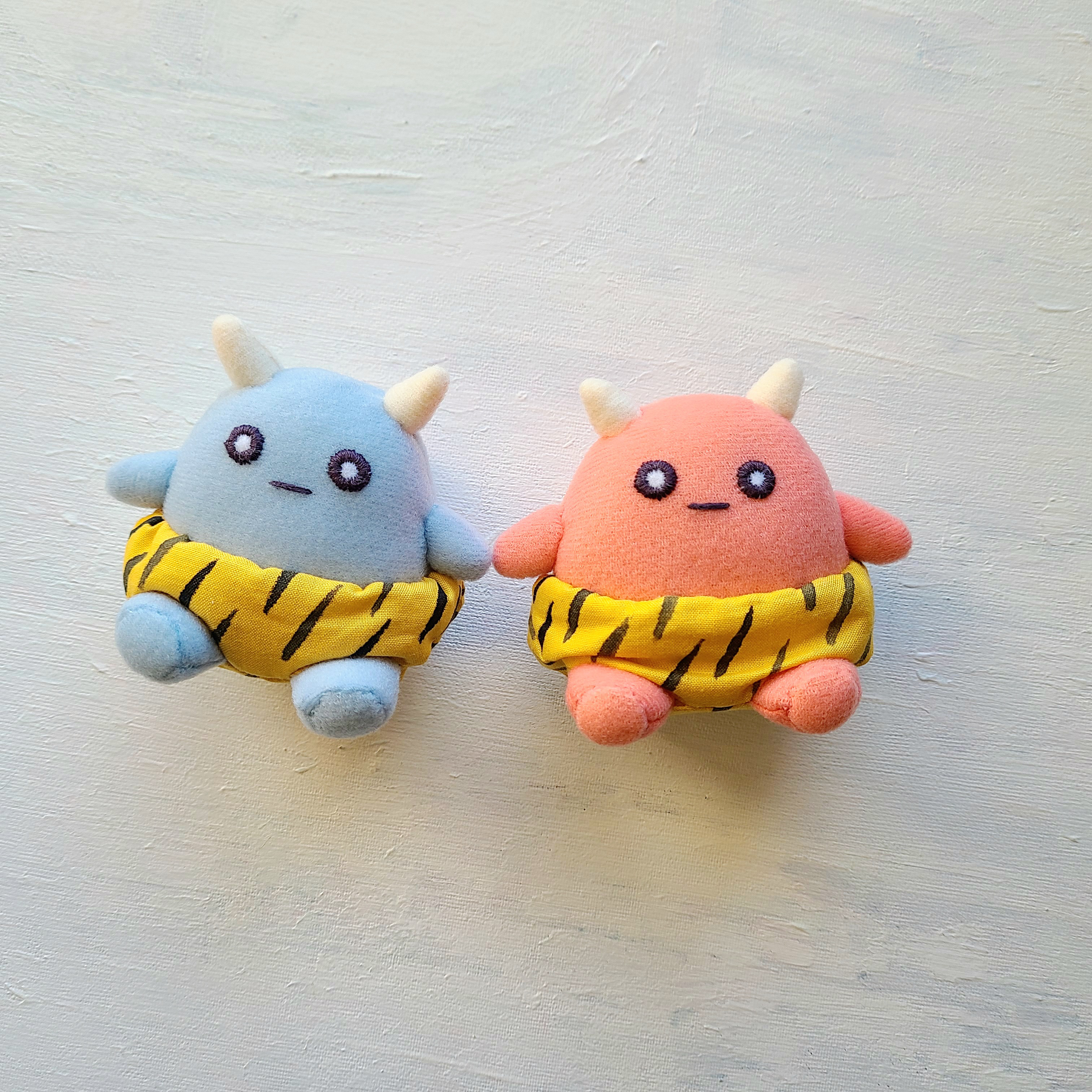 小鬼のぬいぐるみ(赤鬼・青鬼セット)　節分　節分飾り