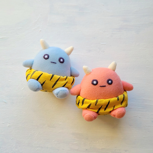 小鬼のぬいぐるみ(赤鬼・青鬼セット) 節分 節分飾り ぬいぐるみ くろ