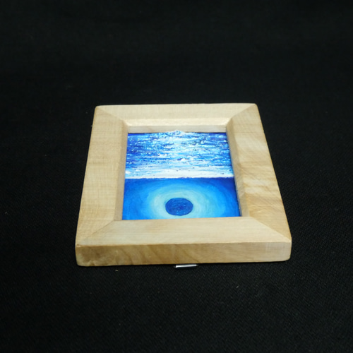 油絵 油彩 油彩画 絵 絵画 ミニ絵画【青い満月】 絵画 HR 通販