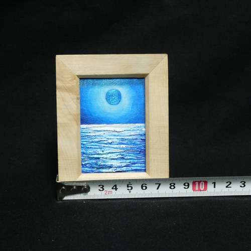 油絵 油彩 油彩画 絵 絵画 長方形ミニ絵画【青い月】 油絵 油彩 油彩画 絵 絵画 ミニ絵画【青い満月】 絵画 HR 通販