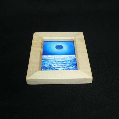 油絵 油彩 油彩画 絵 絵画 ミニ絵画【青い満月】 絵画 HR 通販