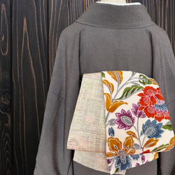 着物反物* 辻ヶ花と灰紫縞 大人の兵児帯 半幅帯 長尺470cm 和装小物