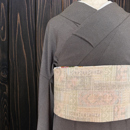 着物反物* 白の帯 大人の兵児帯 半幅帯 長尺465cm 和装小物（帯・半襟