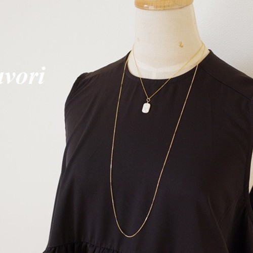 レクタングル淡水パールネックレスチャーム 14Kgf ペンダントトップ