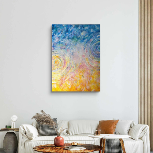 HARUNE-晴音- / 抽象画 90×65㎝ 大型パネル キャンバス 原画のみ