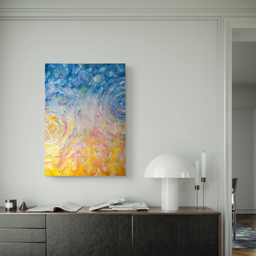 HARUNE-晴音- / 抽象画 90×65㎝ 大型パネル キャンバス 原画のみ